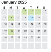 District School Academic Calendar for Alexander Elementary for January 2025