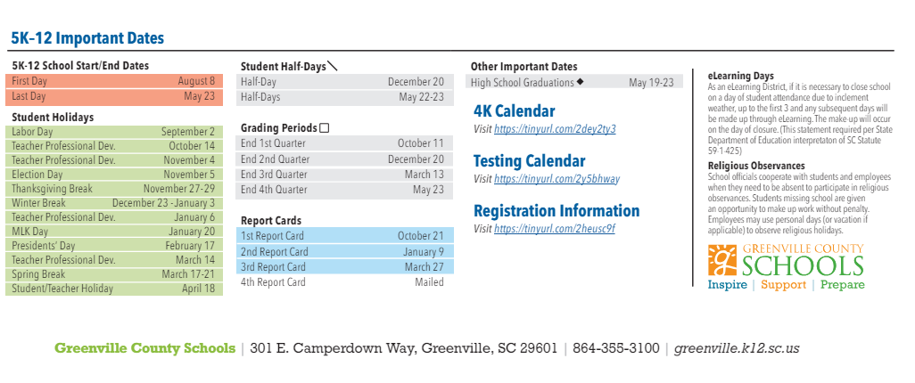 District School Academic Calendar Key for Overbrook Child Dev Ctr