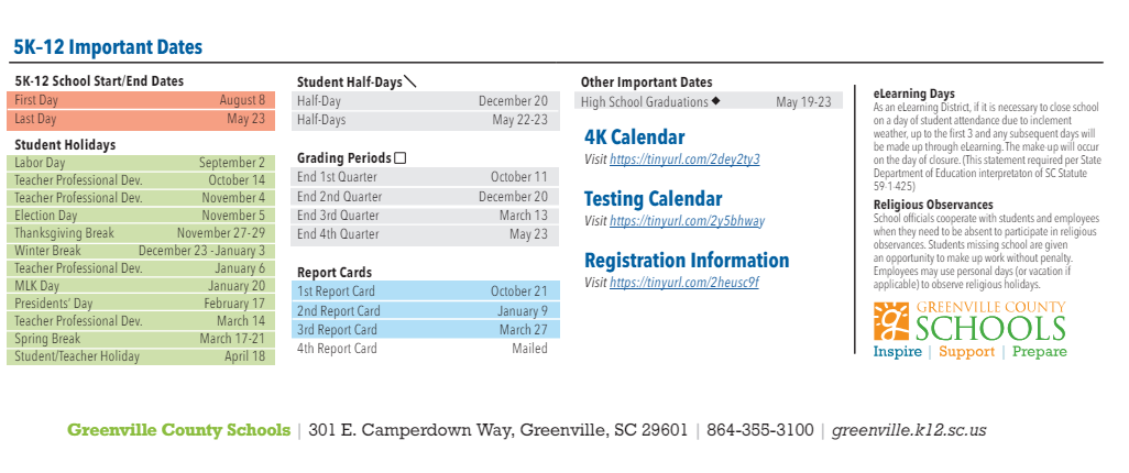 District School Academic Calendar Key for Stone Elementary