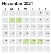 District School Academic Calendar for Stone Elementary for November 2024