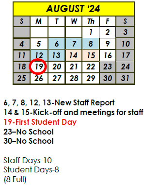 District School Academic Calendar for Em Boyd Elementary School for August 2024