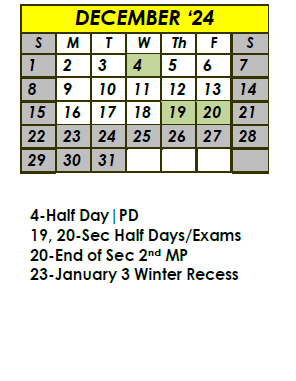 District School Academic Calendar for Em Boyd Elementary School for December 2024