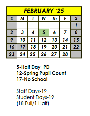 District School Academic Calendar for Em Boyd Elementary School for February 2025