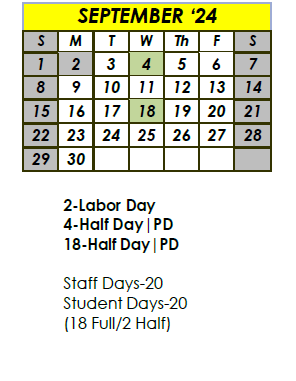 District School Academic Calendar for Em Boyd Elementary School for September 2024