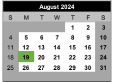 District School Academic Calendar for Griffith Middle School for August 2024