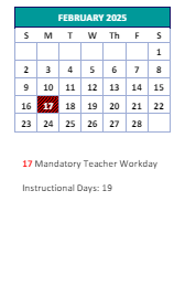District School Academic Calendar for Irving Park Elementary for February 2025