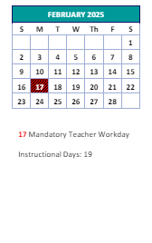 District School Academic Calendar for Montlieu Avenue Elementary for February 2025