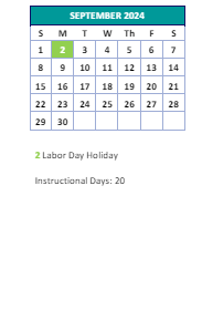 District School Academic Calendar for Madison Elementary for September 2024
