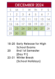 District School Academic Calendar for Gwinnett Intervention Education (give) Center West for December 2024