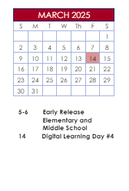District School Academic Calendar for Arcado Elementary for March 2025