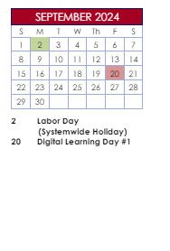 District School Academic Calendar for Gwinnett Intervention Education (give) Center West for September 2024