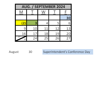 District School Academic Calendar for Sunquam Elementary School for August 2024
