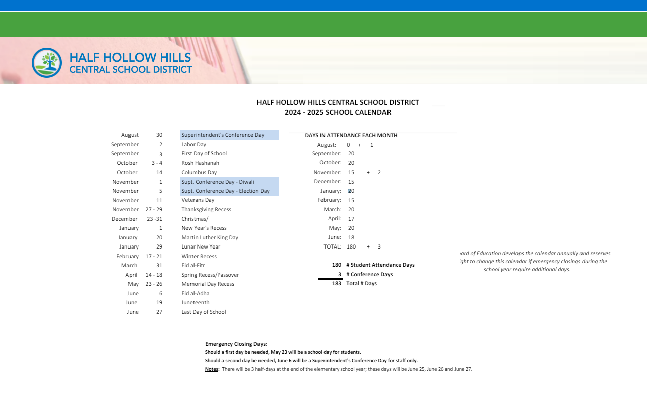 District School Academic Calendar Key for Sunquam Elementary School