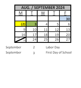 District School Academic Calendar for Sunquam Elementary School for September 2024