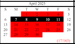 District School Academic Calendar for North Hall Middle School for April 2025