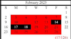 District School Academic Calendar for West Hall Middle School for February 2025