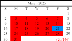 District School Academic Calendar for Chestatee High School for March 2025