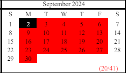 District School Academic Calendar for Alternative Learning Center/international Center for September 2024