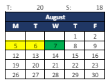 District School Academic Calendar for Fall Creek Intermediate Sch for August 2024