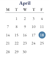 District School Academic Calendar for Lincoln Elementary School for April 2025