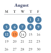 District School Academic Calendar for Lincoln Elementary School for August 2024