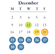 District School Academic Calendar for Lincoln Elementary School for December 2024