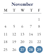 District School Academic Calendar for Lincoln Elementary School for November 2024