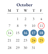 District School Academic Calendar for Lincoln Elementary School for October 2024