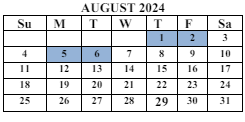 District School Academic Calendar for Howevalley Elementary School for August 2024