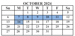 District School Academic Calendar for Howevalley Elementary School for October 2024