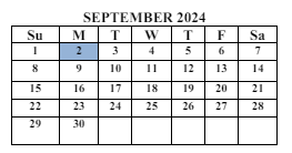 District School Academic Calendar for Howevalley Elementary School for September 2024