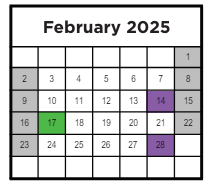 District School Academic Calendar for Abingdon Elementary for February 2025