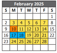District School Academic Calendar for Scheh Elementary for February 2025