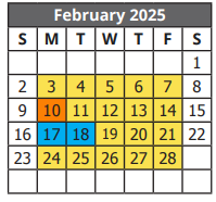 District School Academic Calendar for Mccollum High School for February 2025