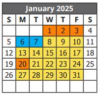 District School Academic Calendar for Frank M Tejeda Academy for January 2025