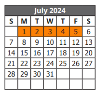 District School Academic Calendar for Scheh Elementary for July 2024