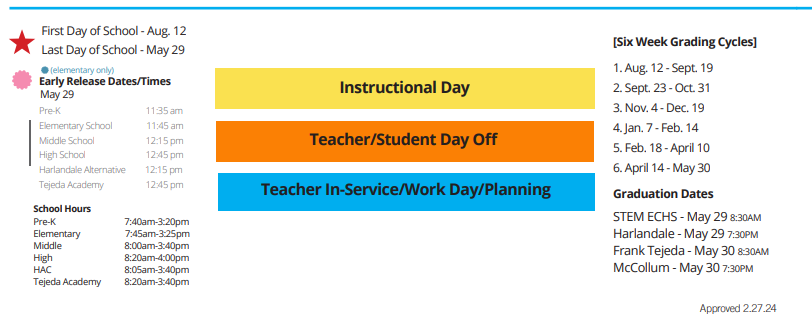 District School Academic Calendar Key for Jewel C Wietzel Center