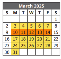 District School Academic Calendar for A Leal Jr Middle School for March 2025