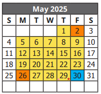 District School Academic Calendar for Gillette Elementary for May 2025