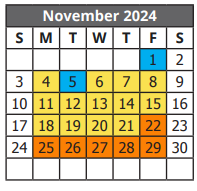 District School Academic Calendar for V M Adams Elementary for November 2024