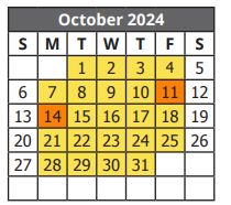 District School Academic Calendar for Harlandale Alternative Center Boot for October 2024