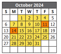 District School Academic Calendar for Fenley Transitional Middle School for October 2024