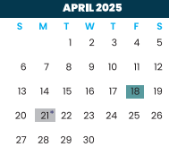 District School Academic Calendar for Harlingen High School for April 2025