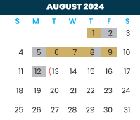 District School Academic Calendar for Harlingen High School for August 2024