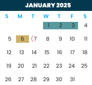 District School Academic Calendar for Early College High School for January 2025