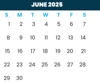 District School Academic Calendar for Bonham Elementary for June 2025