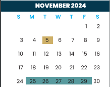 District School Academic Calendar for Wilson Elementary for November 2024