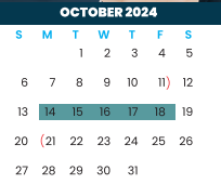 District School Academic Calendar for Bowie Elementary for October 2024