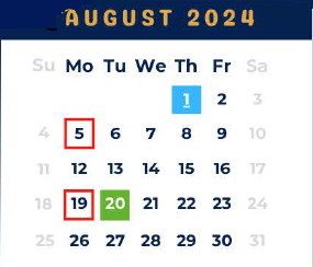 District School Academic Calendar for West Wortham Elementary And Middle for August 2024