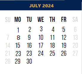 District School Academic Calendar for West Wortham Elementary And Middle for July 2024